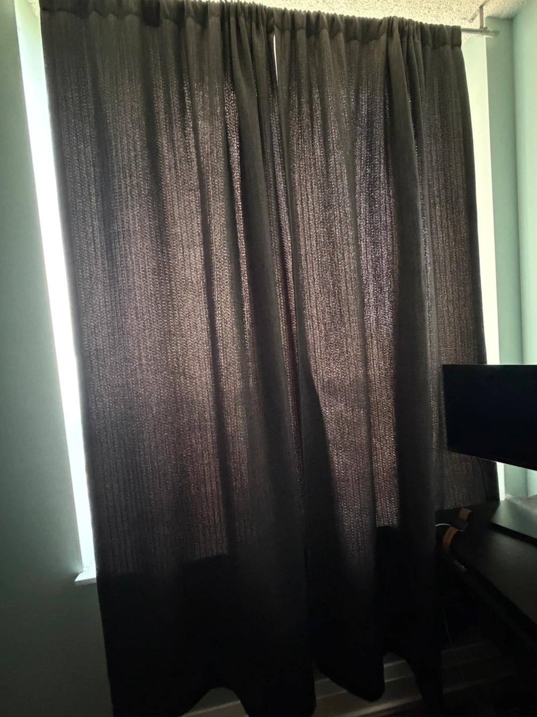 Blackout Curtain Pair - Dark Grey - photo 2