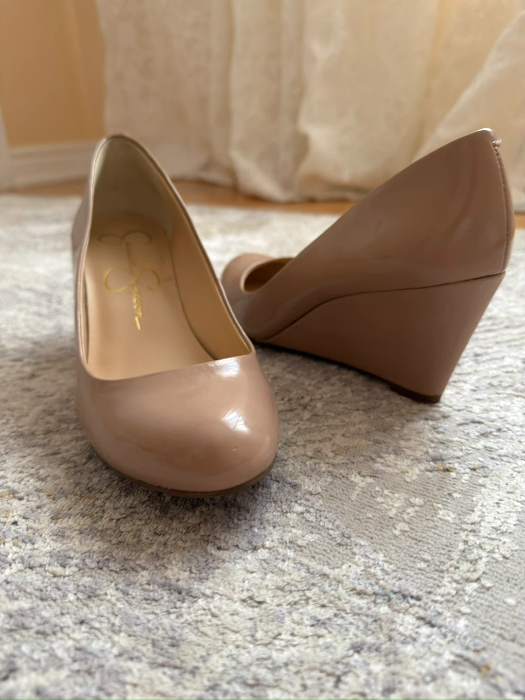 Jessica Simpson Wedge Heels - Nude Patent - photo 2