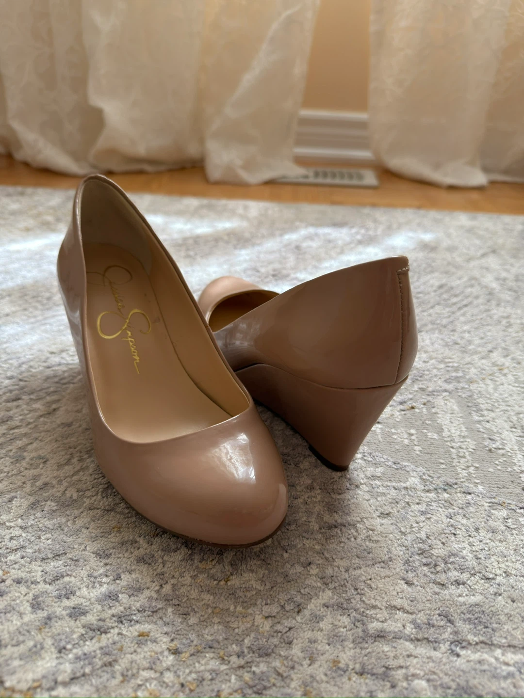 Jessica Simpson Wedge Heels - Nude Patent - photo 5