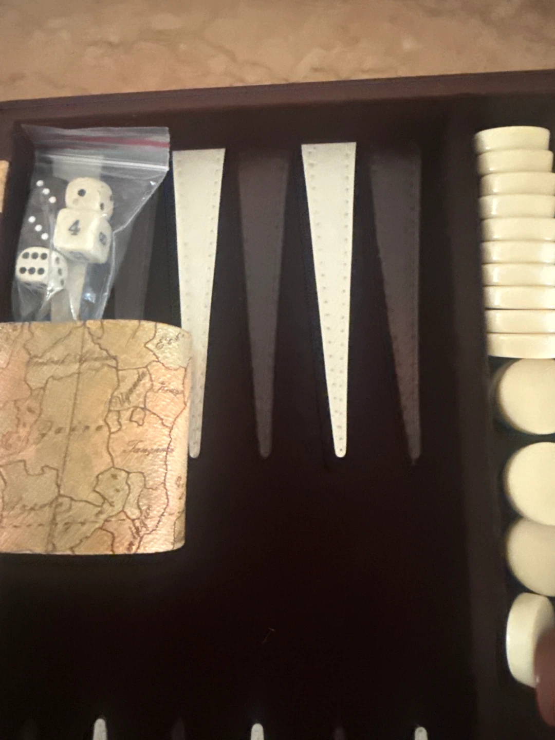 Vintage World Map Backgammon Set - photo 4