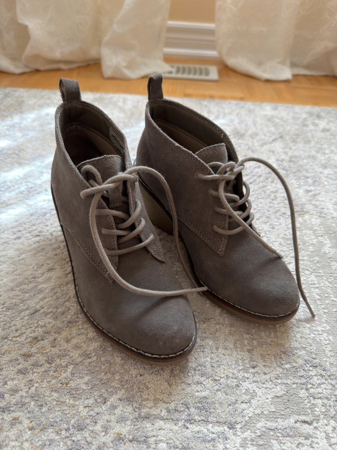 Suede Wedge Boots - size 7