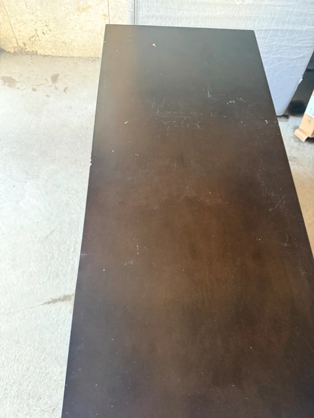 Dark Brown Wood Desk with 3 Drawers - photo 2