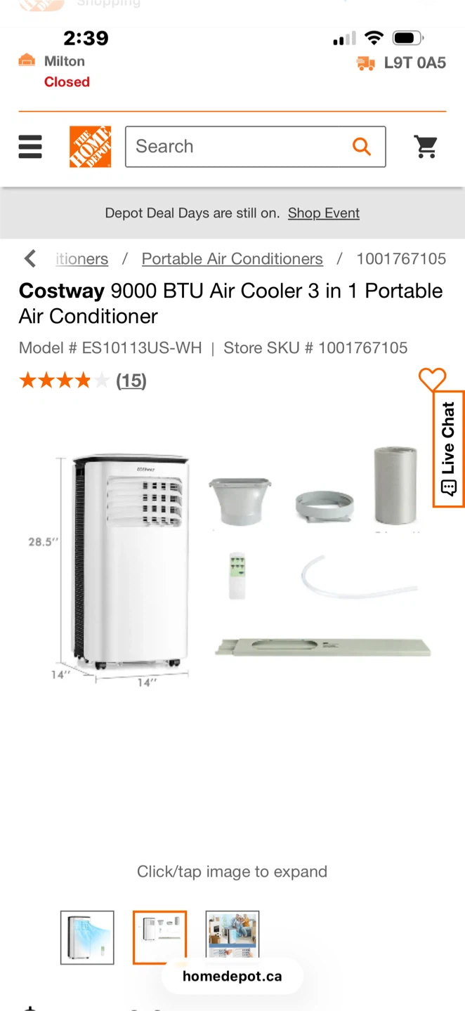 New 9000 BTU 3-in-1 Portable Air Conditioner