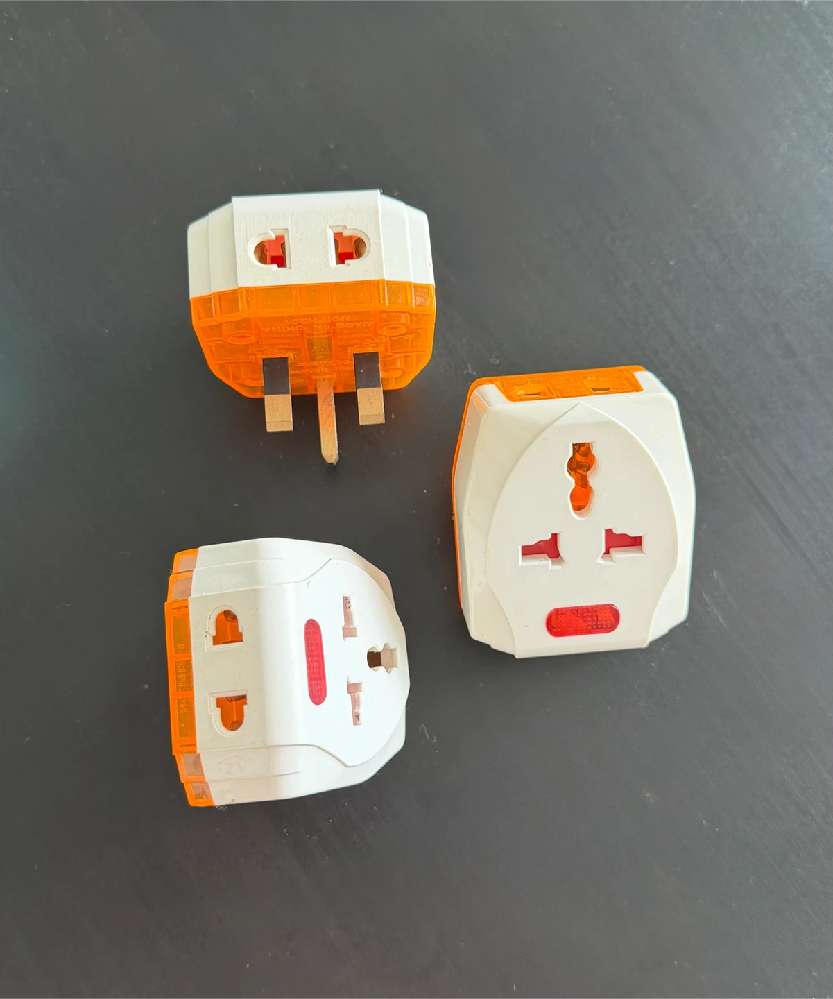 3 Universal Travel Plug Adapters – Unused
