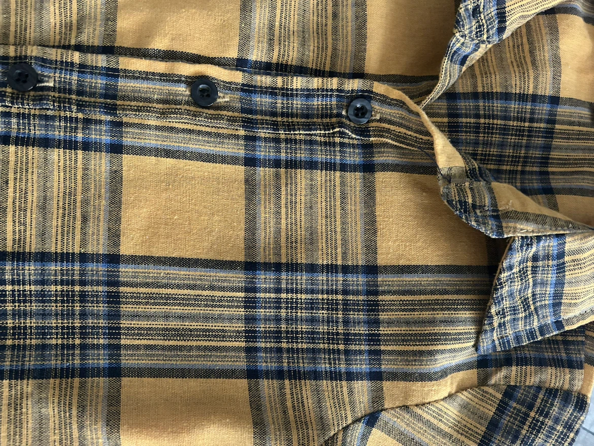 Yellow and Blue Plaid Short Sleeve Button-Up Shirt - photo 3