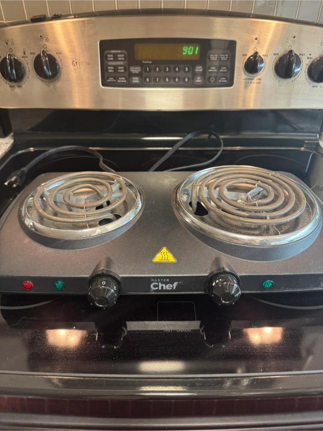 Master Chef Double Burner Portable Electric Stovetop