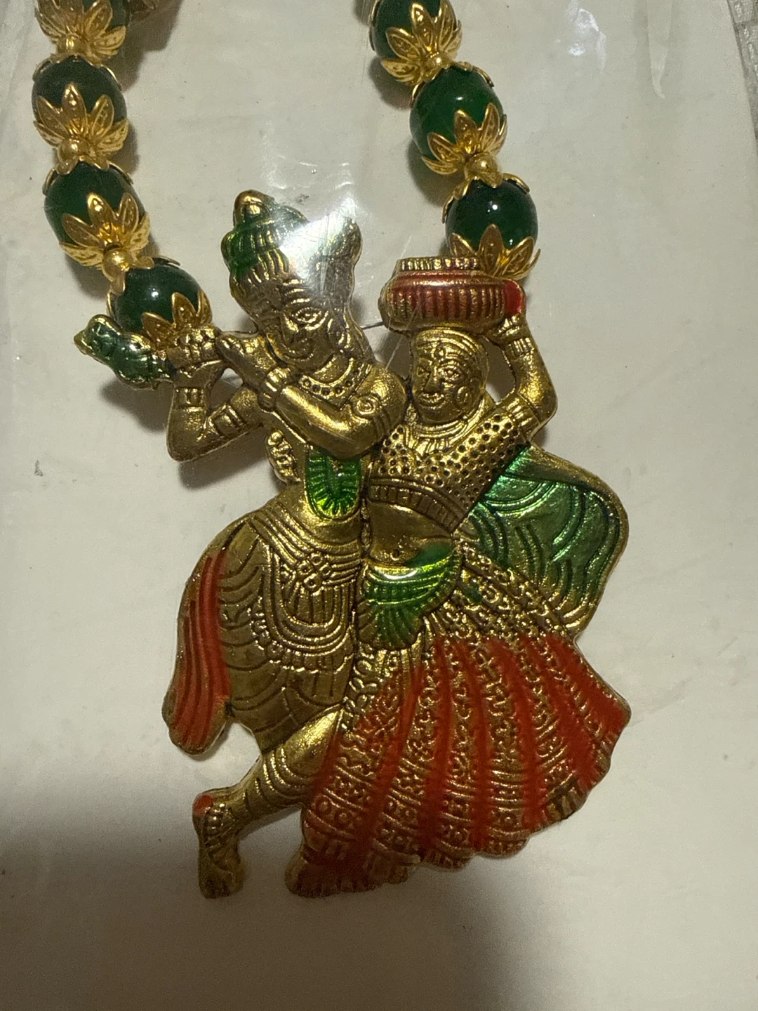 Krishna and Radha Pendant Necklace Set