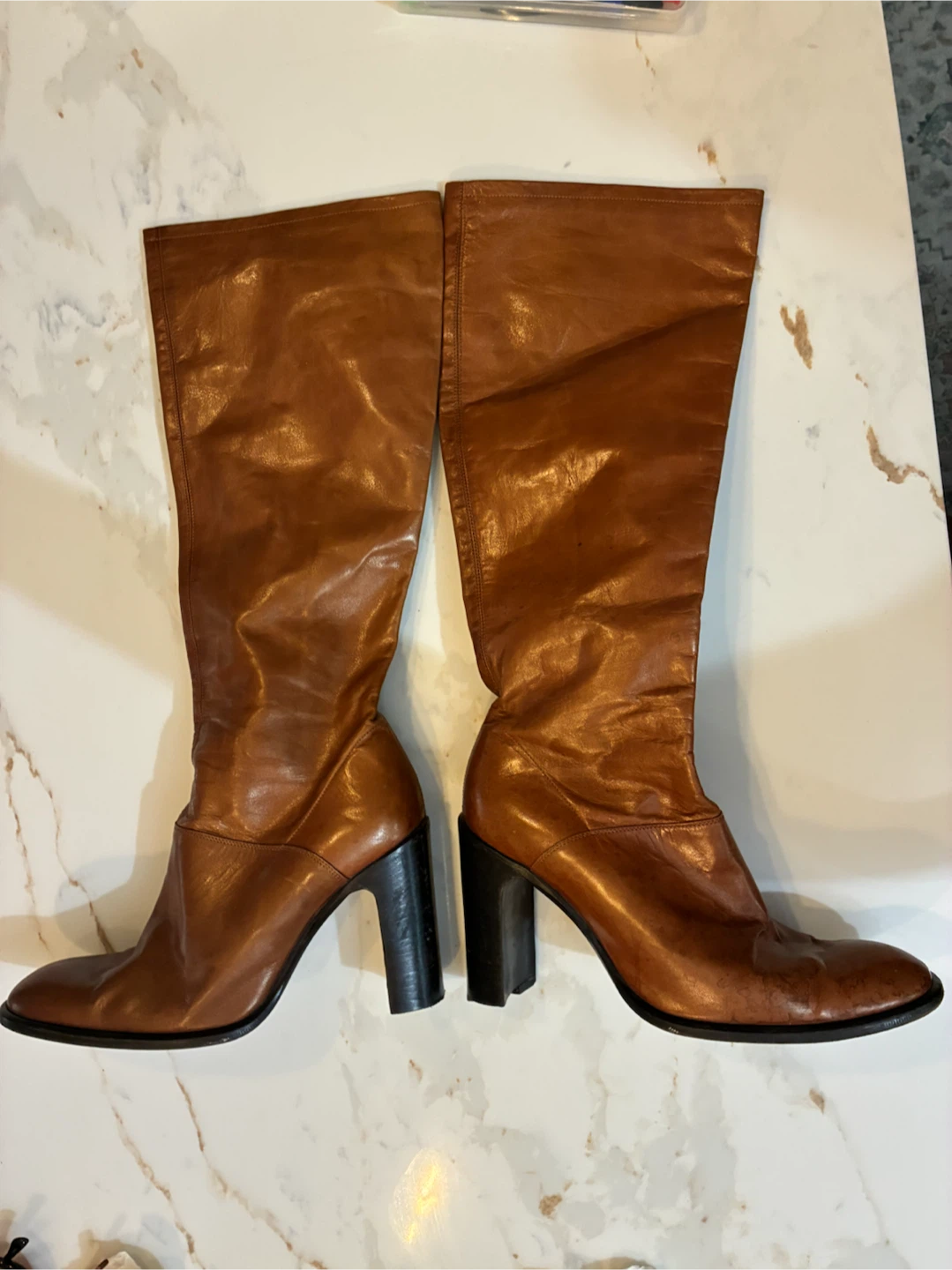 Vivien Lee Brown Leather Knee-High Boots – Made in Italy