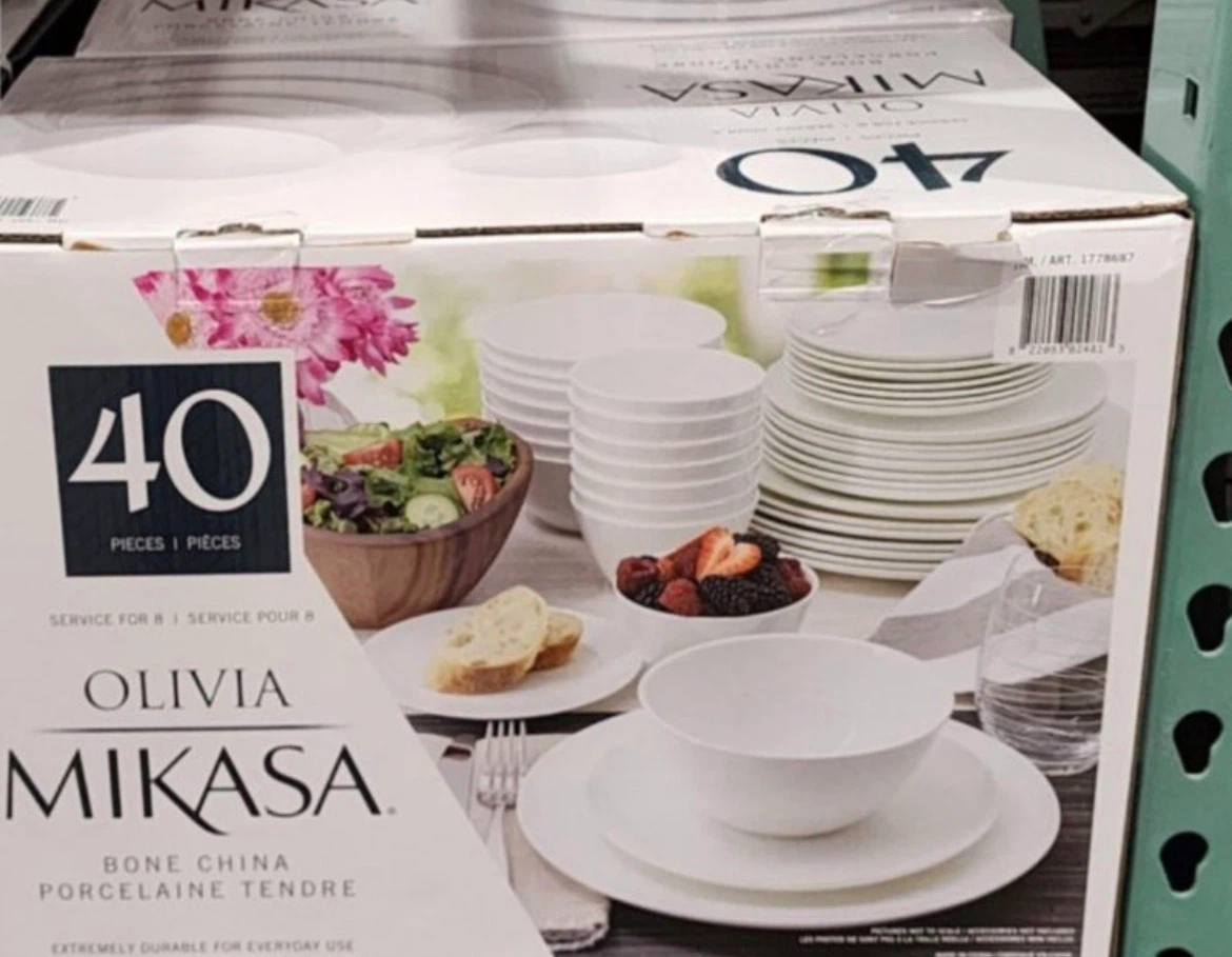 New 40 Piece Mikasa Olivia Elegant Bone China Dinnerware Set