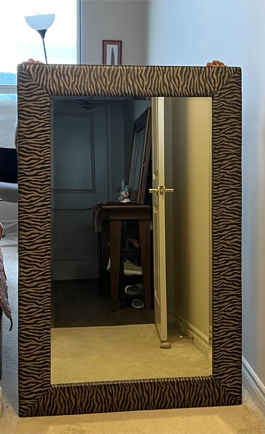 🦓 Large Full-Length Zebra Print Mirror - photo 2
