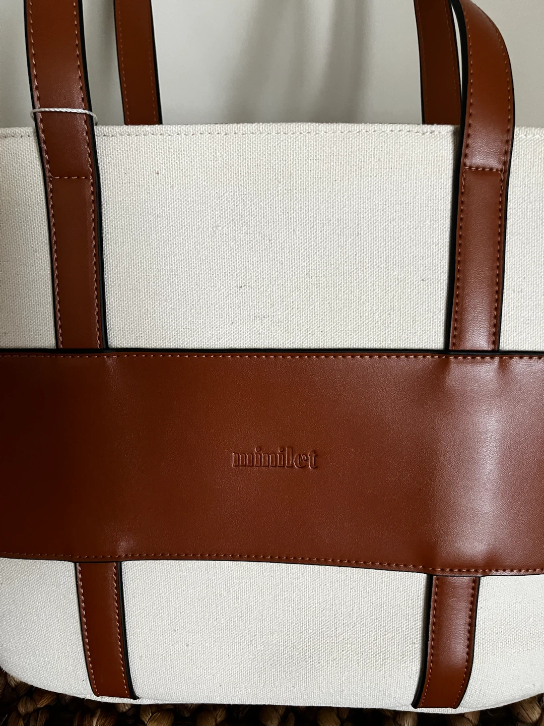 Canvas/Leather Shoulder Bag - Cream/Brown - photo 4