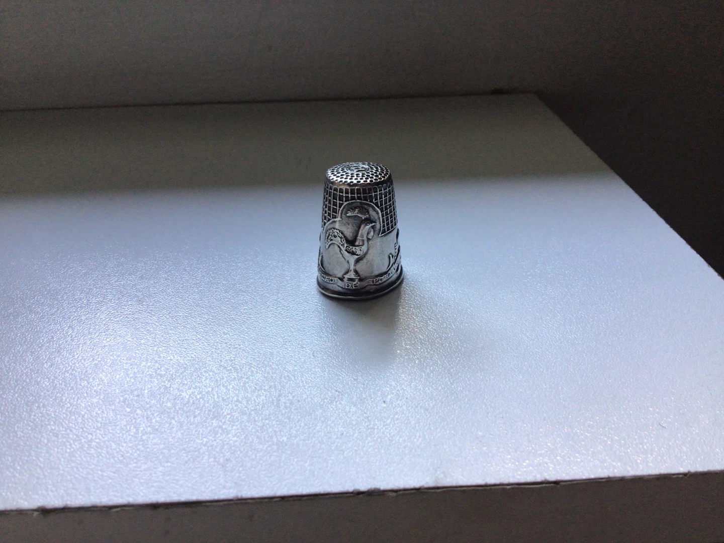Vintage Portuguese Silver-Tone Rooster Thimble