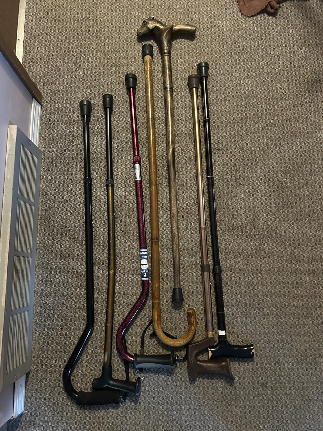 Collection of 7 Walking Canes and Sticks