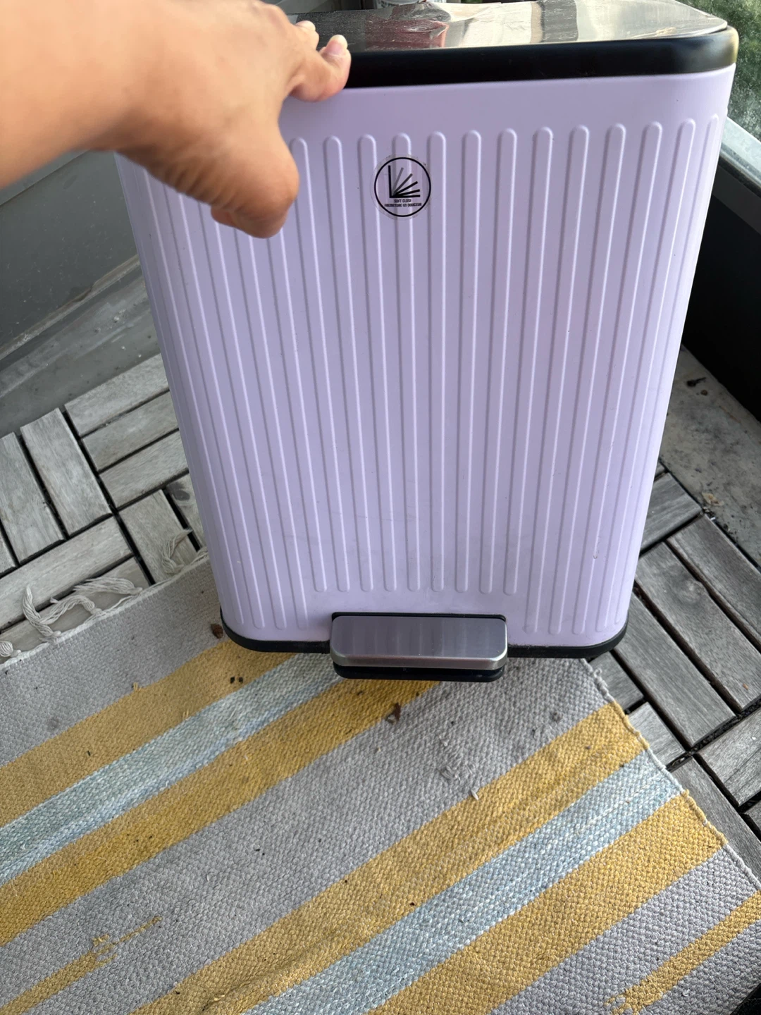 Purple Step Trash Can