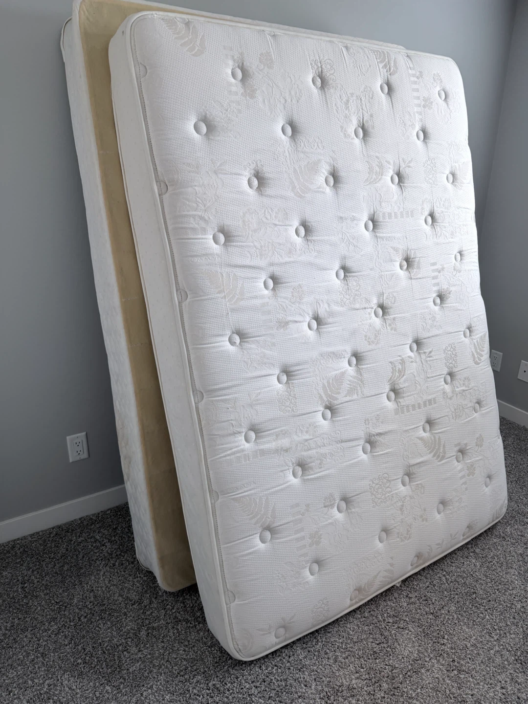 Pickup only - White Double Size Mattress and Box Spring