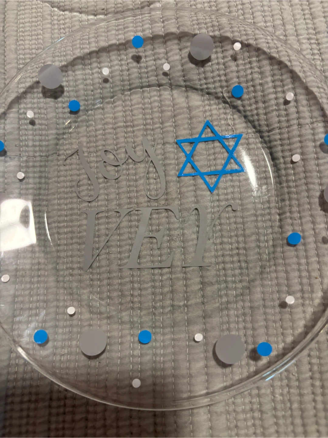 Set of 4 Hanukkah Themed Glass Plates - photo 4