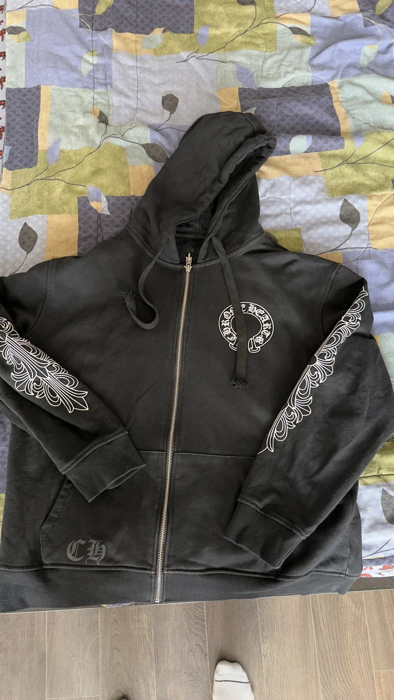 Chrome Hearts Black Zip-Up Hoodie