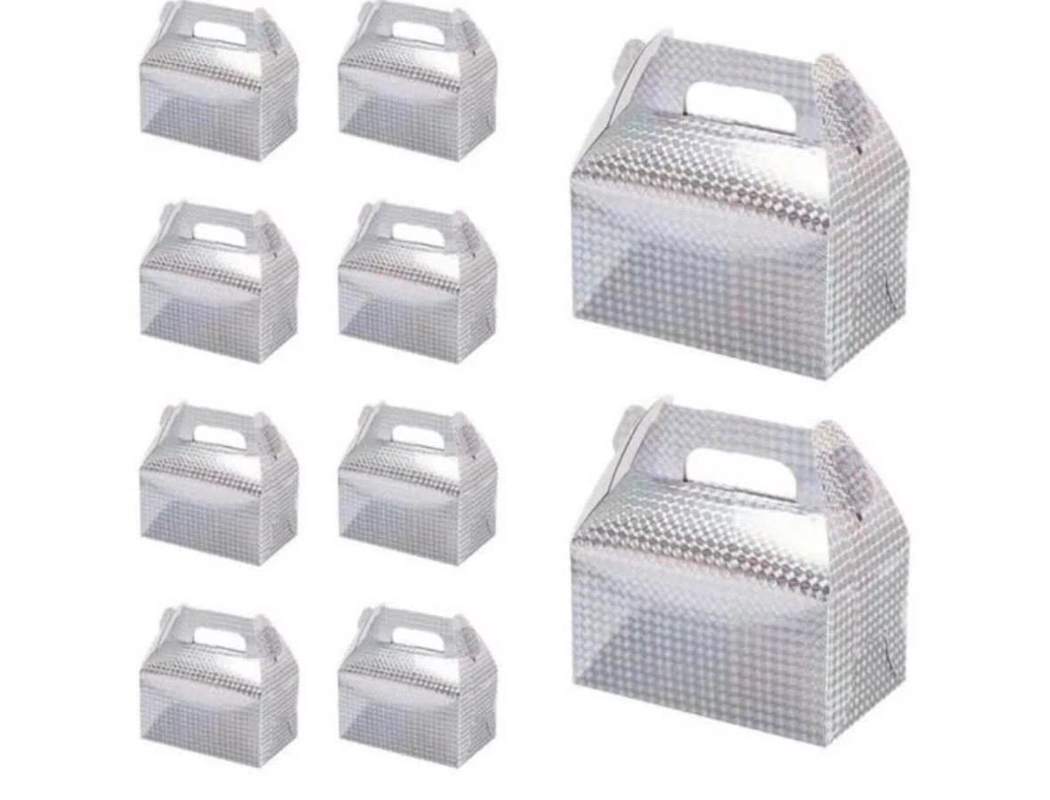 uxcell 10 Pack Iridescent Party Gable Treat Boxes