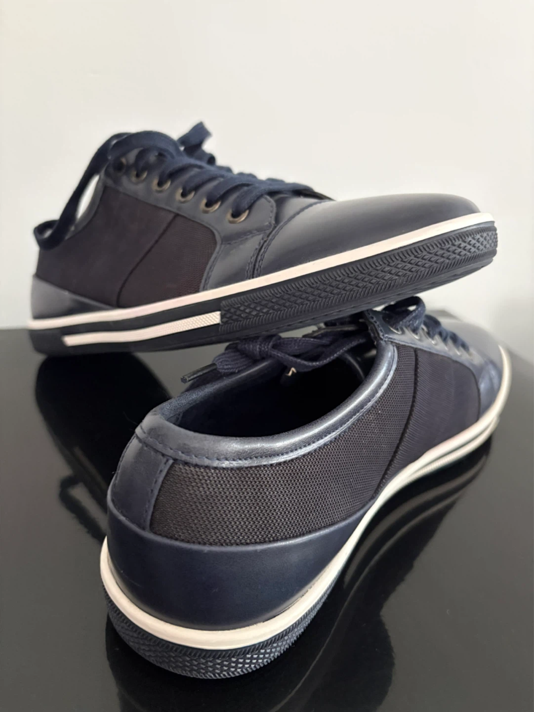 Navy Blue Lace-Up Sneakers - photo 2