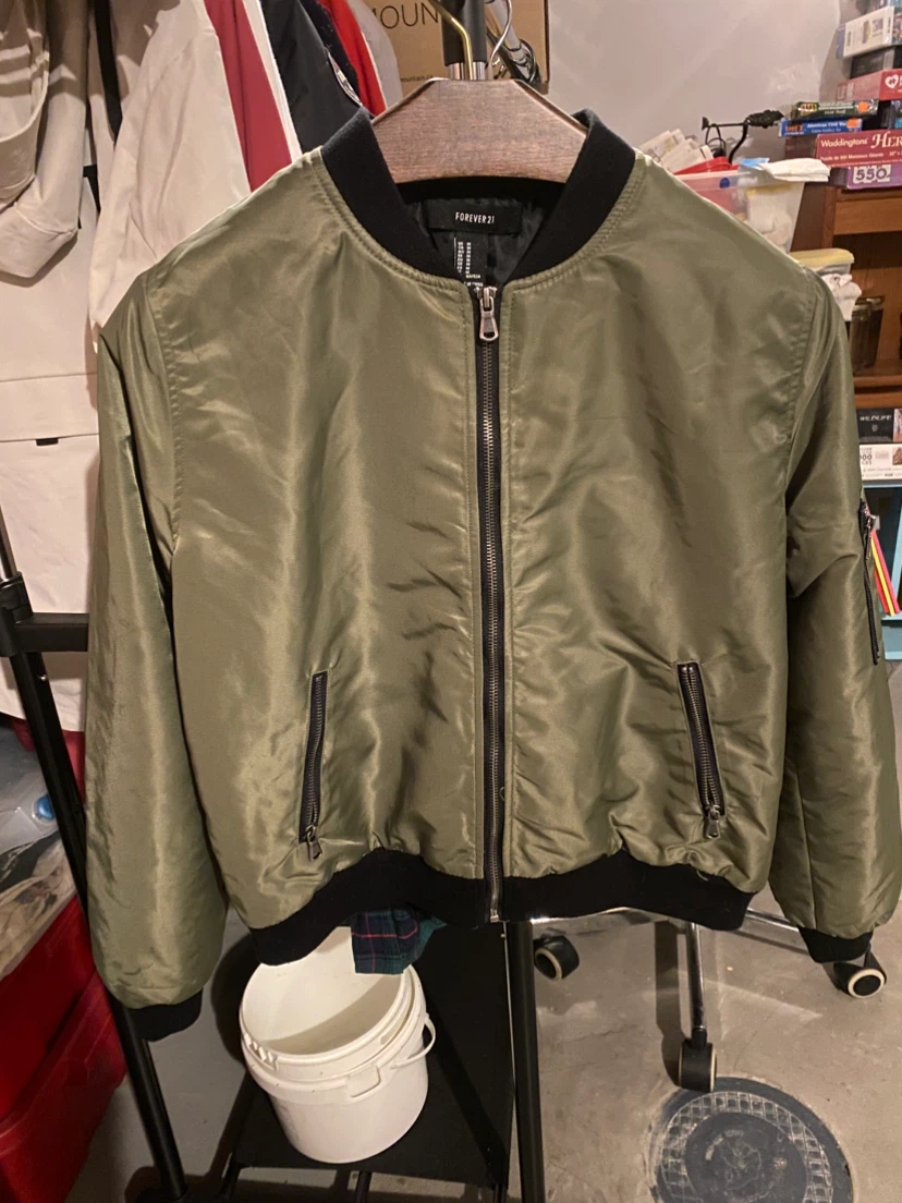 Forever 21 Olive Green Bomber Jacket