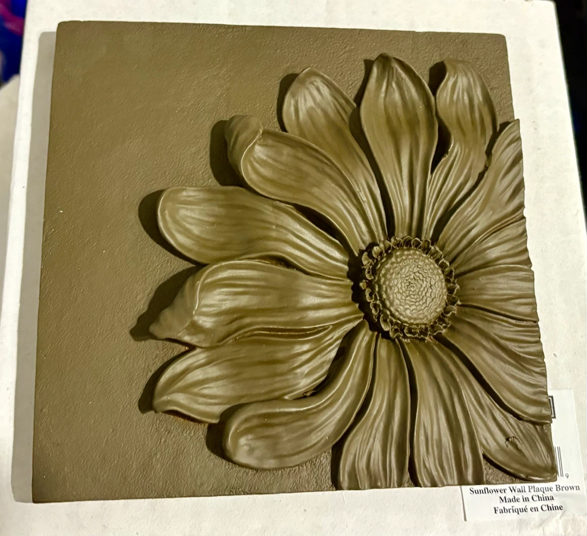 Sunflower  Ceramic  Wall Plaque - Brown