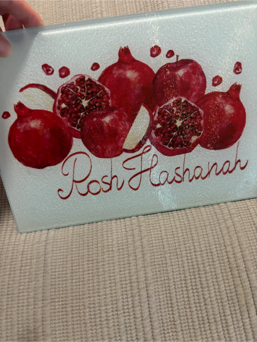 Rosh Hashanah Glass Cutting Board