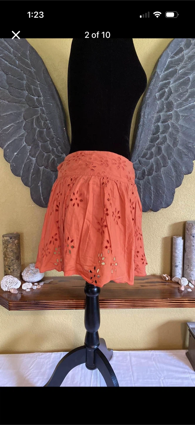 American Eagle Mini Skirt With Embroidery And Side Tie - photo 2