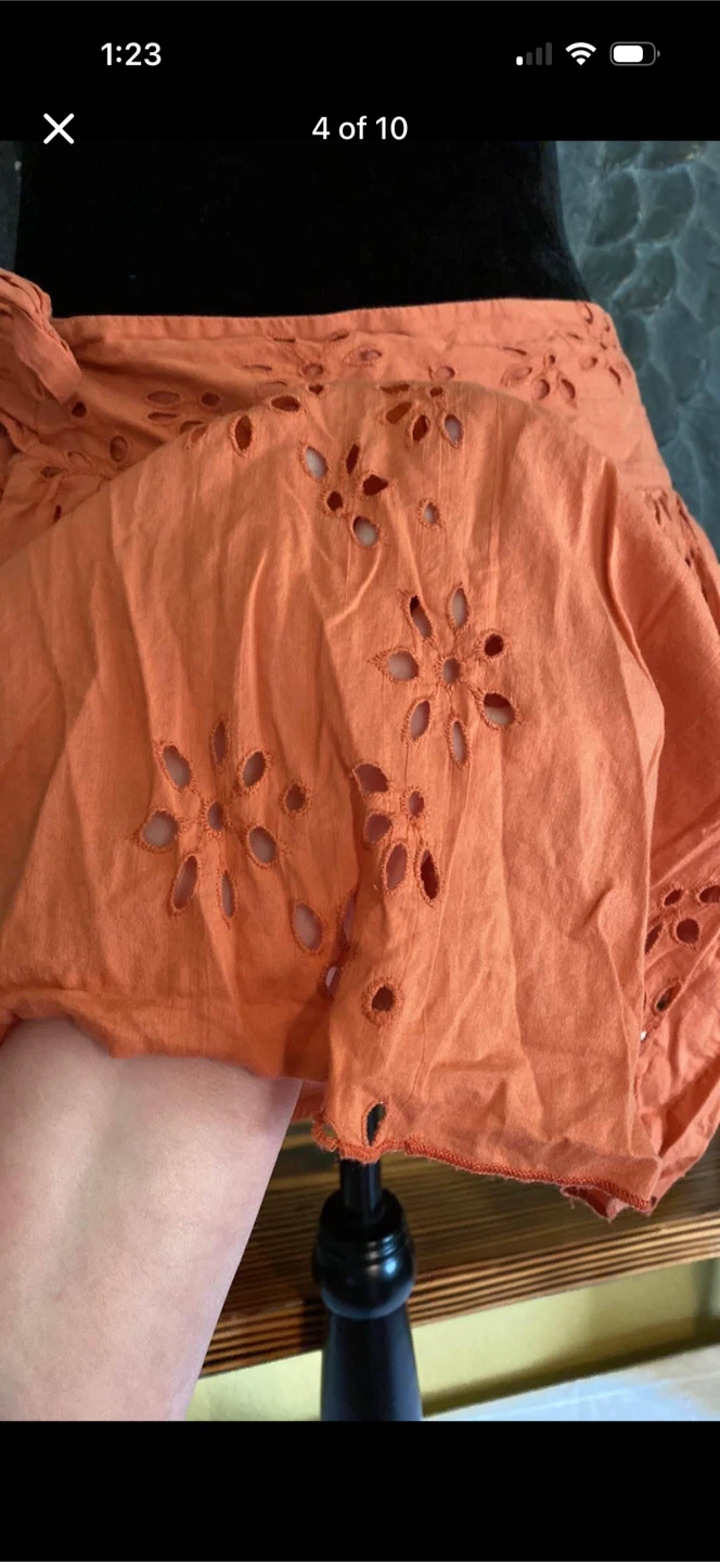 American Eagle Mini Skirt With Embroidery And Side Tie - photo 4
