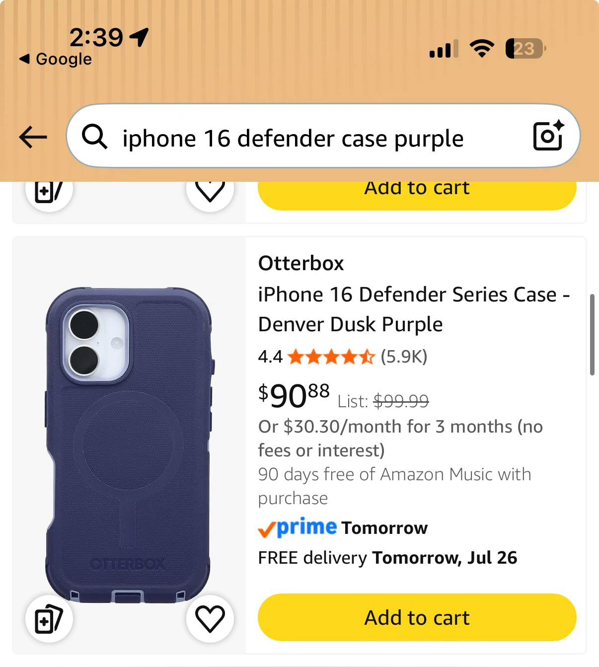 iPhone 16 Otterbox Defender Series Case Purple - photo 4