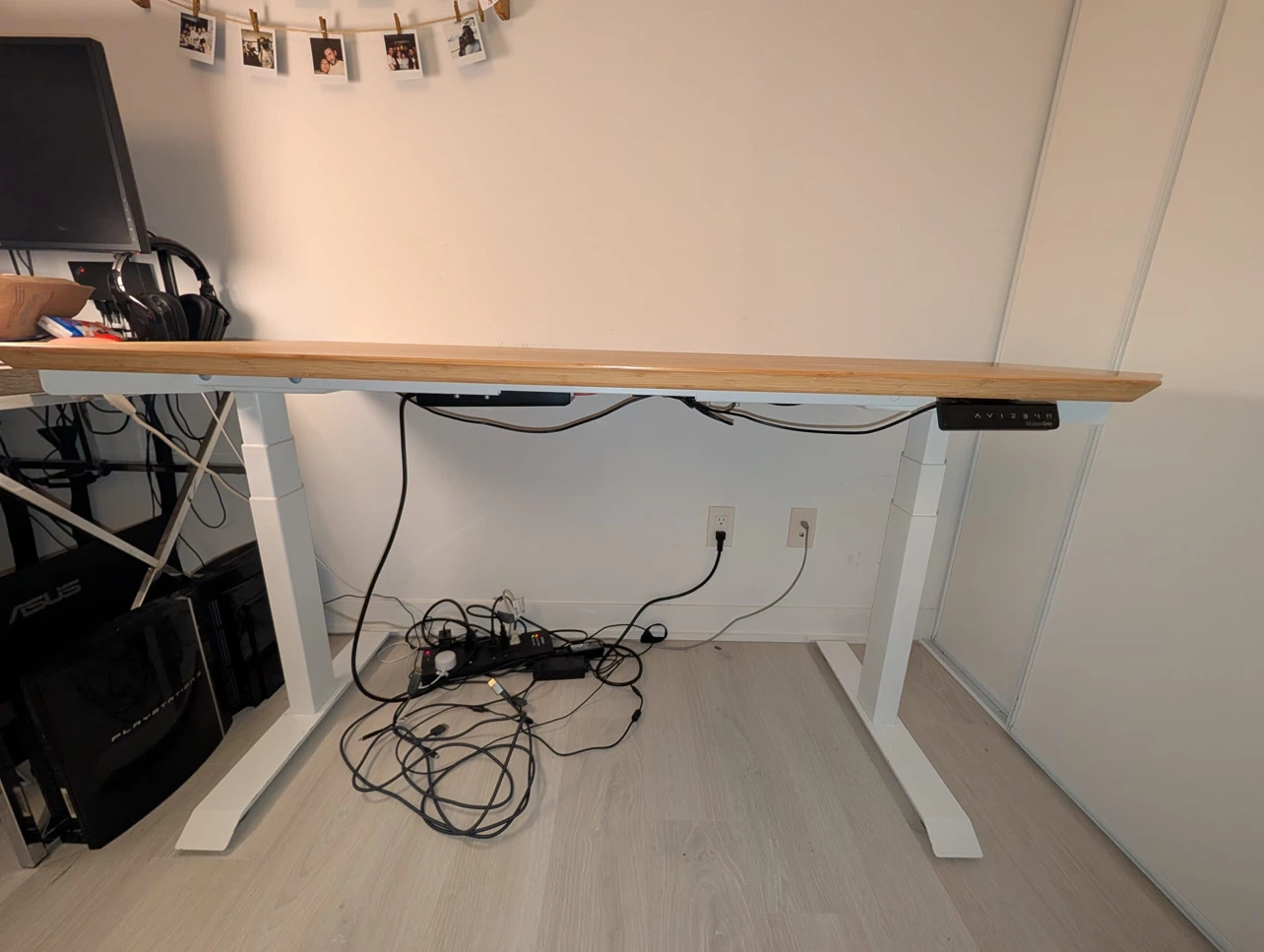 Motion Grey Standing Desk - Bamboo Top ikea