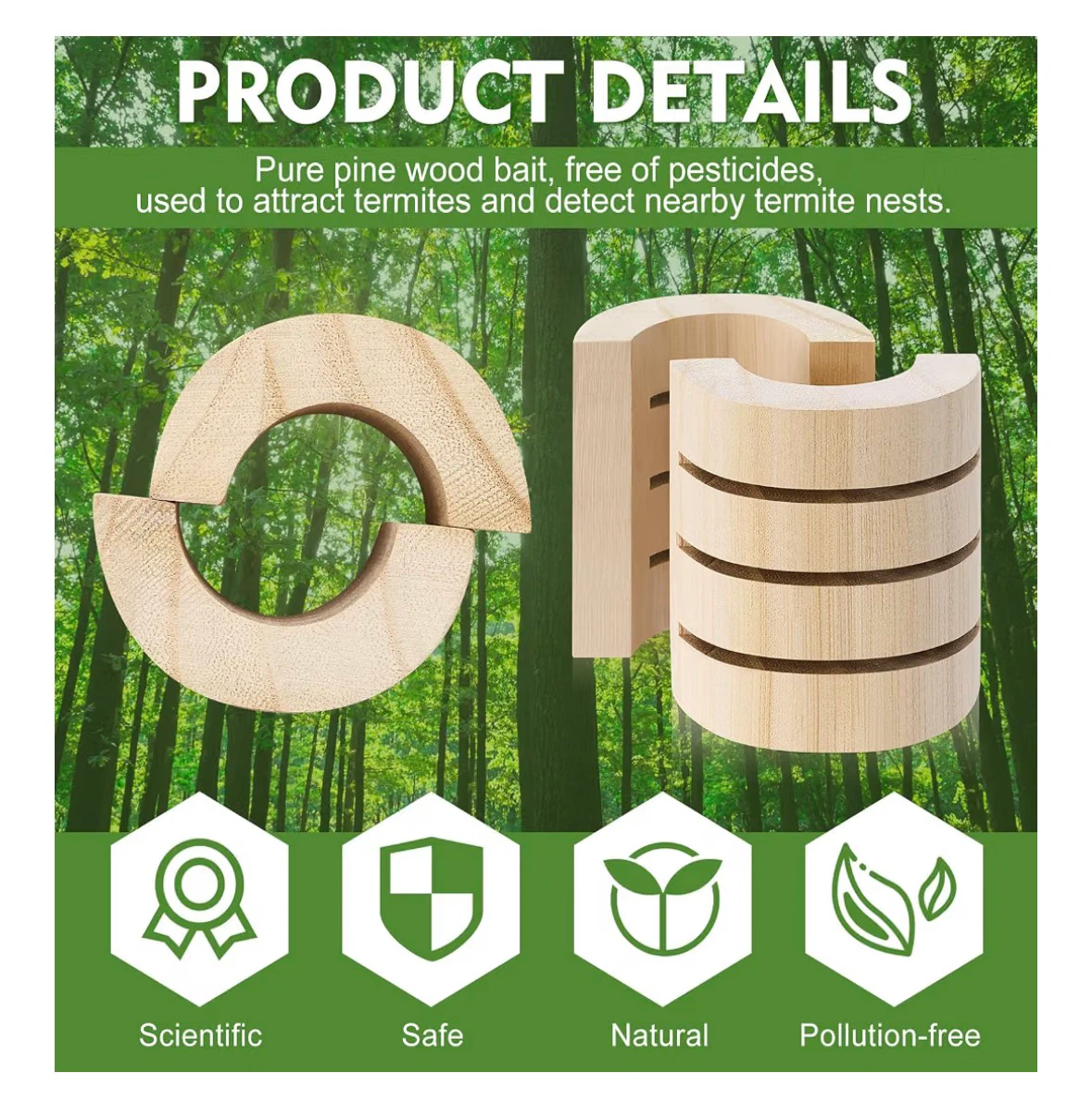 10 Pcs Termite Bait Station Monitoring Wood Replacement Insert - photo 4