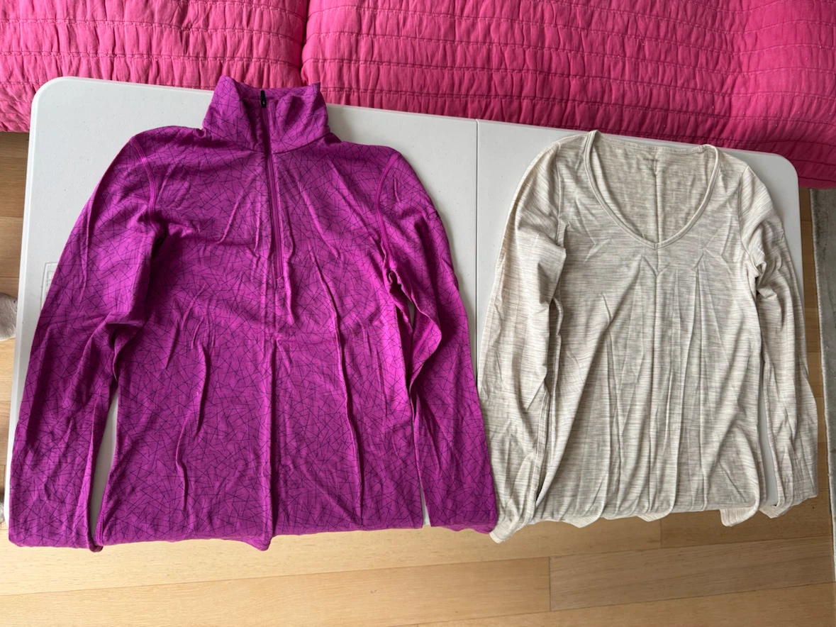 2 Tops ICEBREAKER 100% Merino 200 Oasis purple M & beige L - photo 2