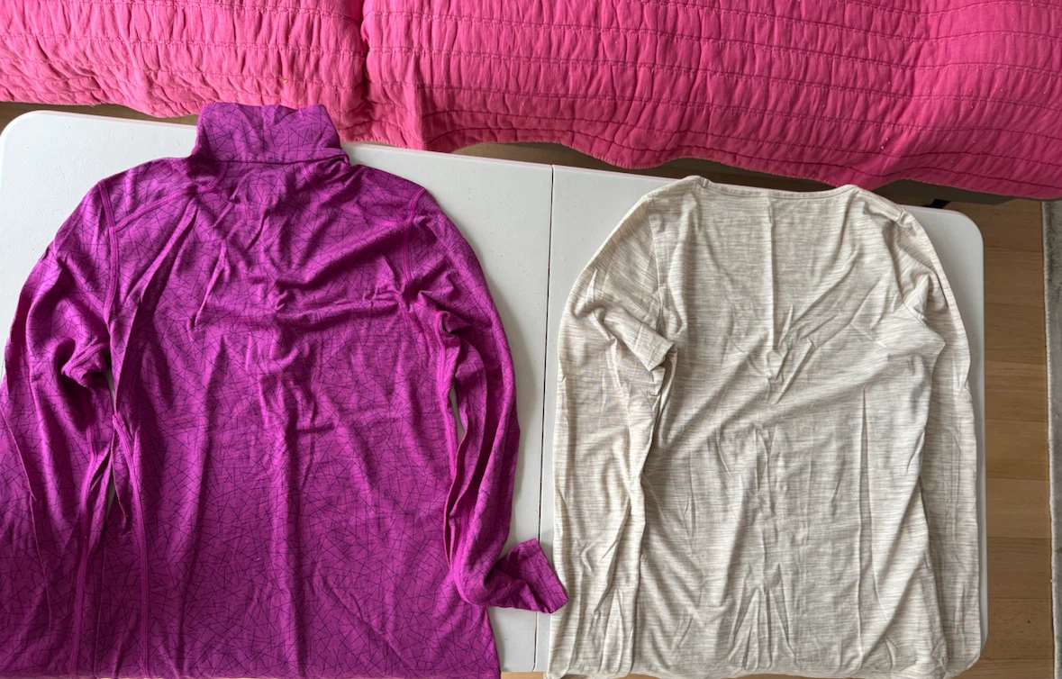 2 Tops ICEBREAKER 100% Merino 200 Oasis purple M & beige L - photo 3