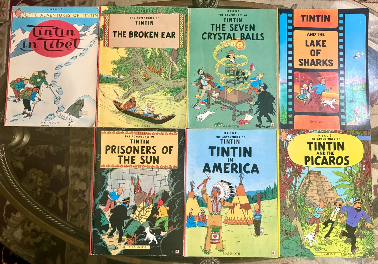 VINTAGE TINTIN COLLECTION 📚 7 BOOKS — METHUEN / MAMMOTH — $130
