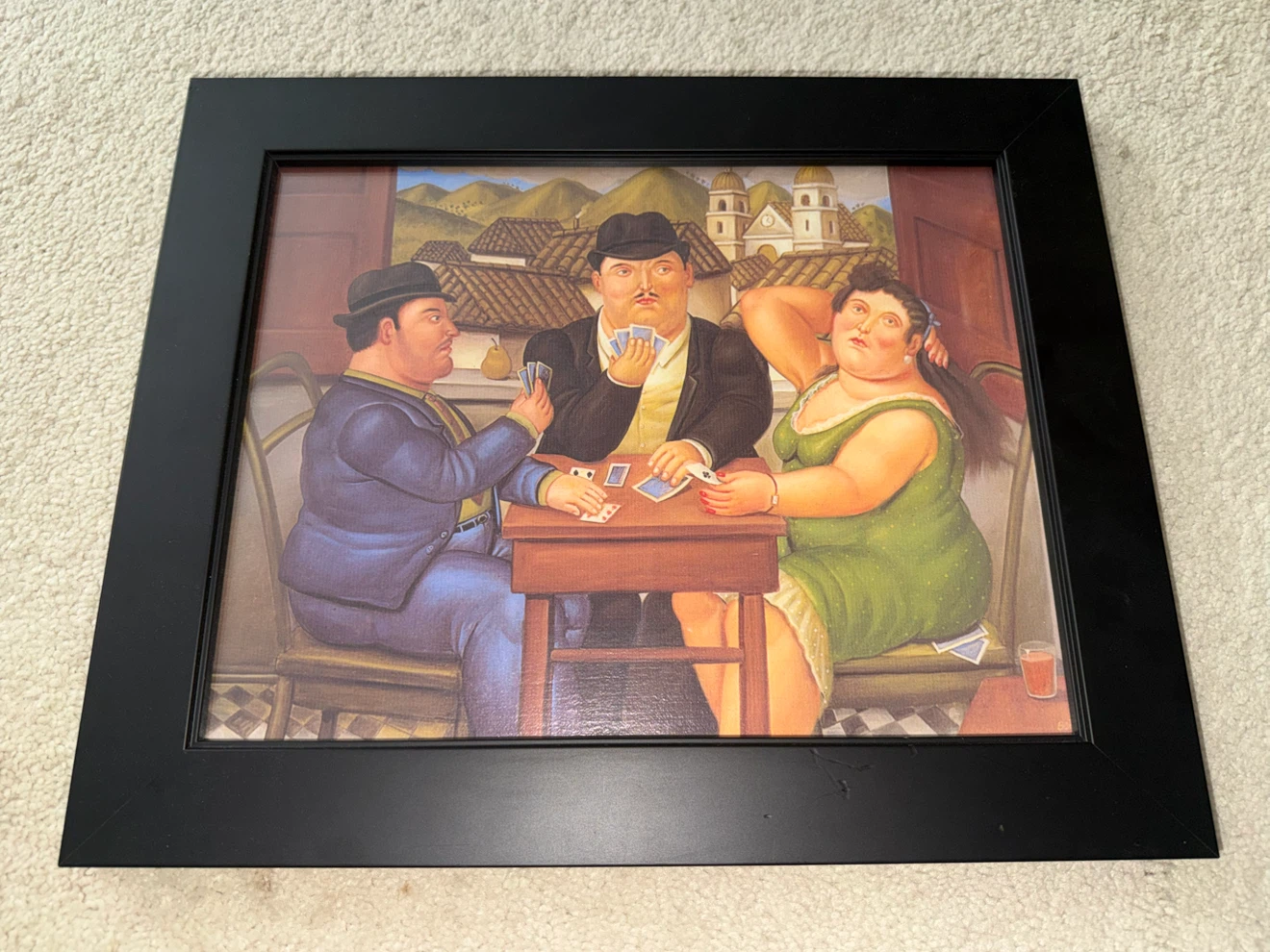 Botero Framed Art Prints - "The Card Players" and "Street Scene"
