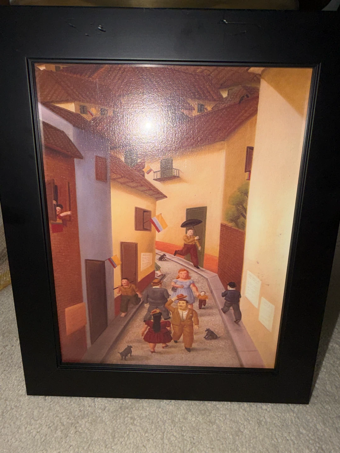 Botero Framed Art Prints - "The Card Players" and "Street Scene" - photo 3