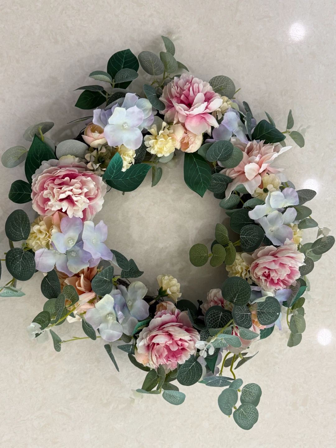 Artificial Floral Wreath with Peonies and Eucalyptus - photo 4