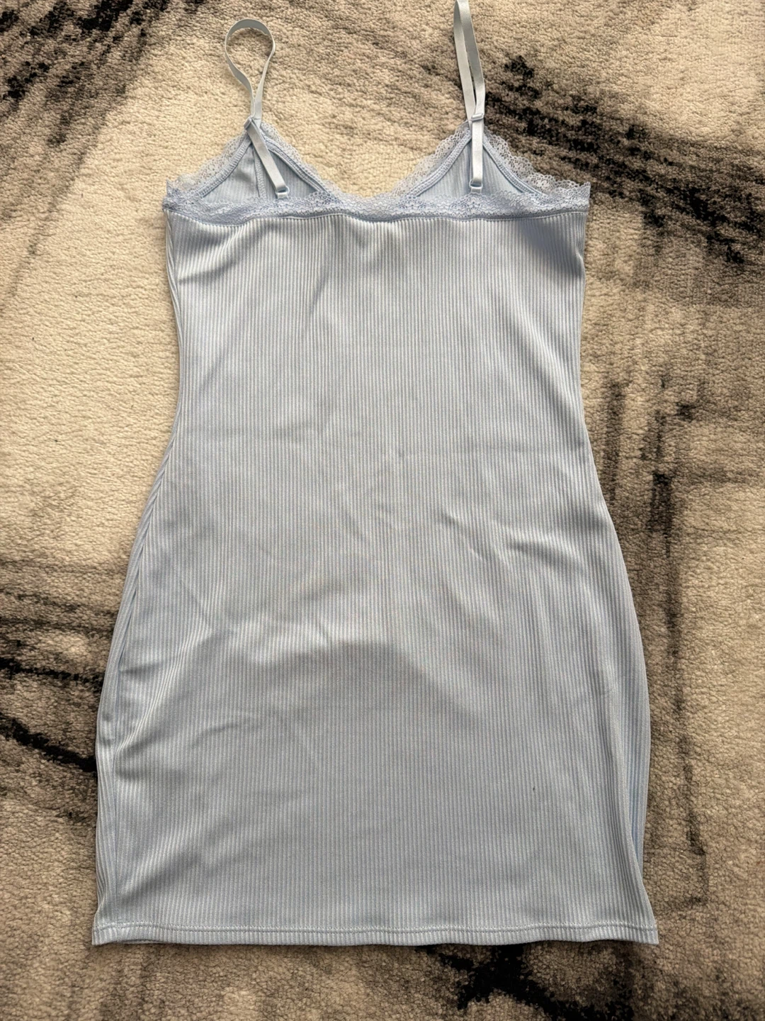 Light Blue Ribbed Slip Dress - photo 3