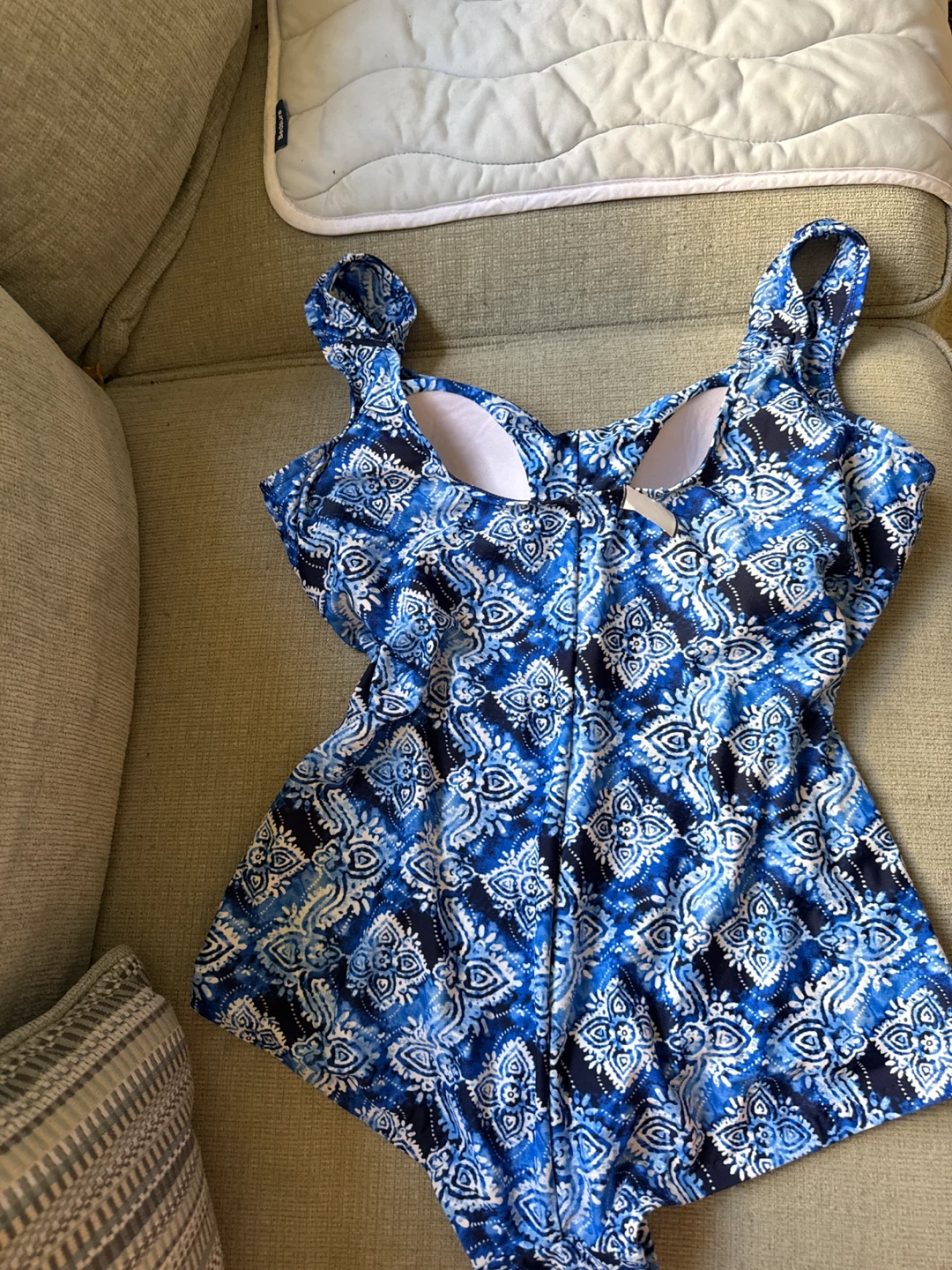 Women's Blue Patterned Swimsuit Size 16W - photo 2