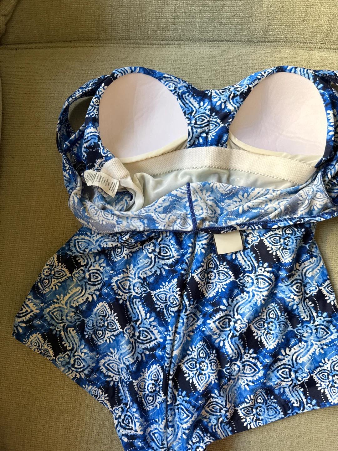 Women's Blue Patterned Swimsuit Size 16W - photo 3