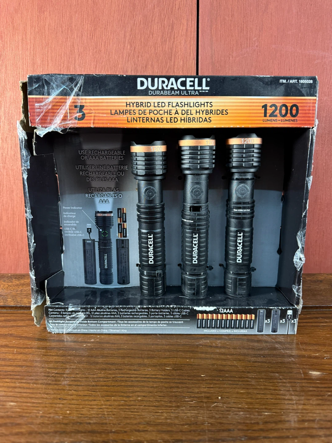 Duracell Durabeam Ultra 1200 Hybrid LED Flashlights - 3 Pack