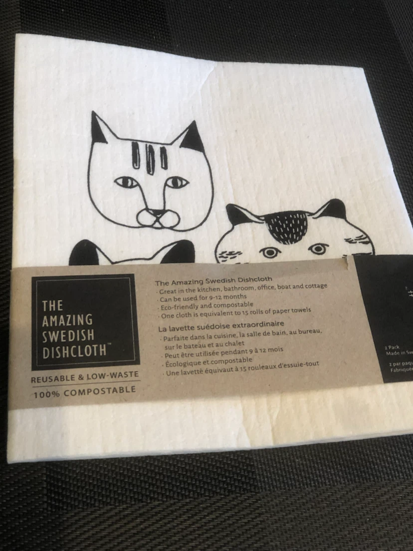 The Amazing Swedish Dishcloth 2-Pack Cat Print