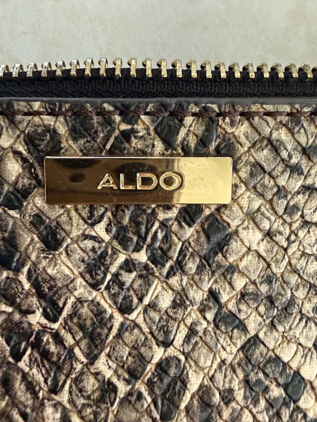 ALDO Snakeskin Pattern cosmetic pouch