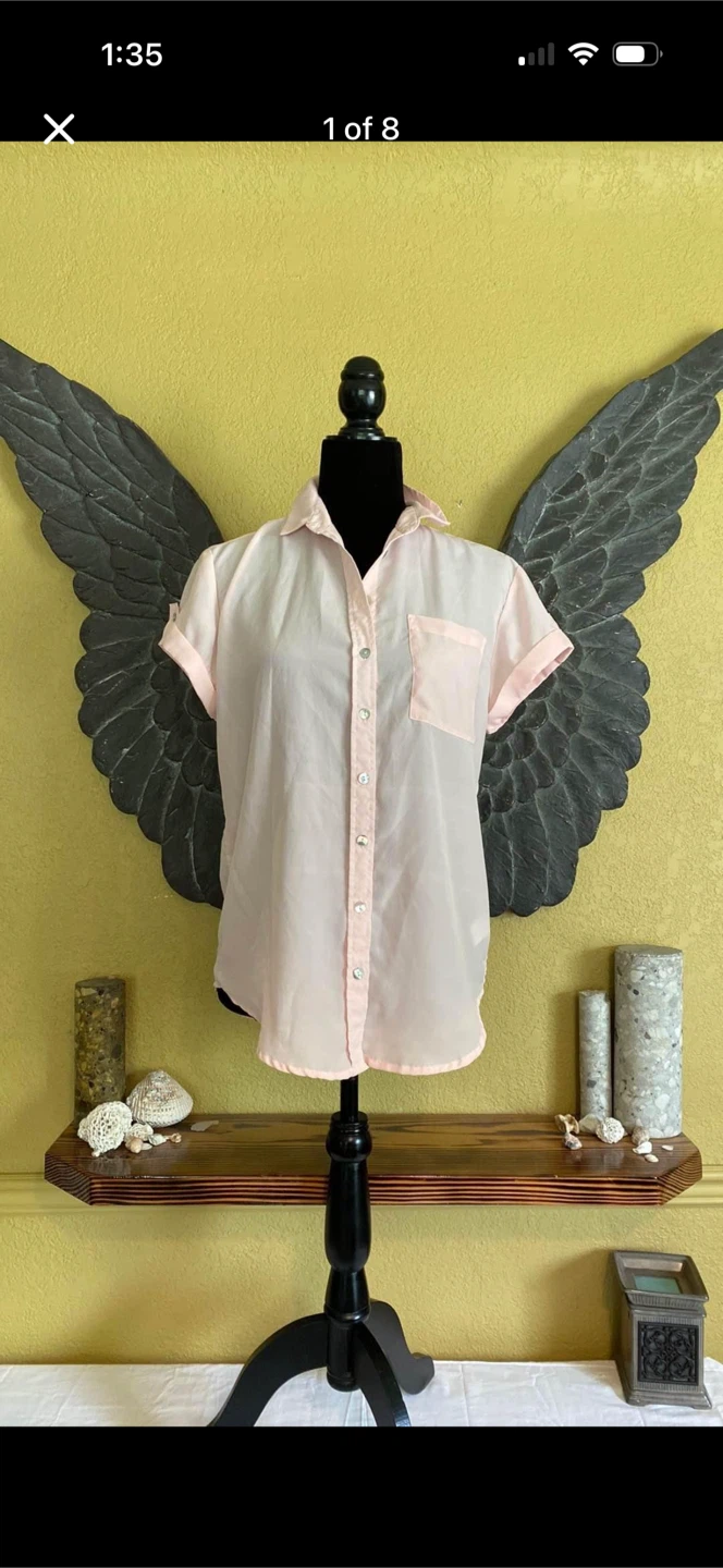 Suzy Shier Button Down Blouse Shirt