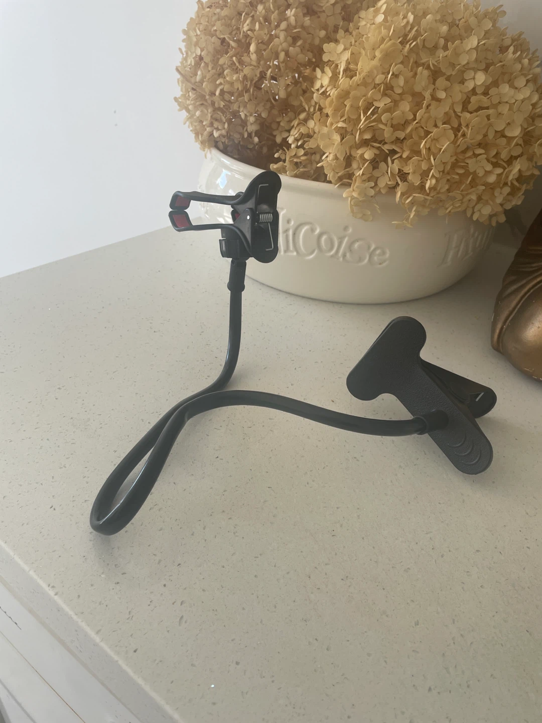 Black Flexible Gooseneck Phone Holder with Clip