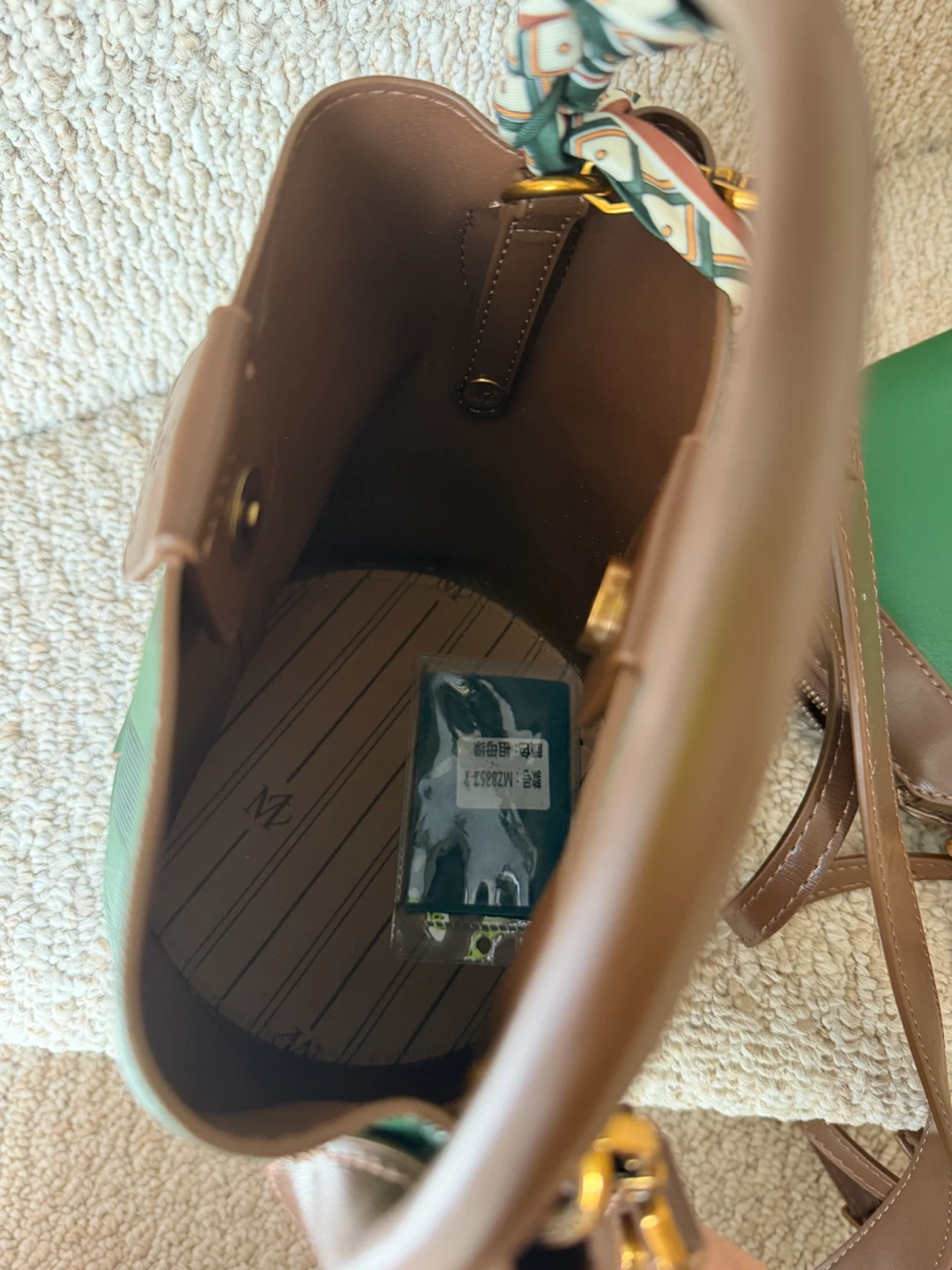 MZ Green Checkered Bucket Bag - photo 2