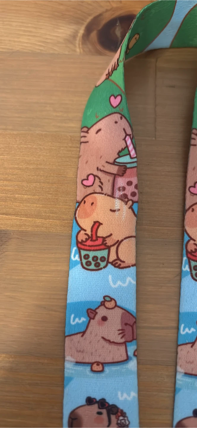Cute Capybara Bubble Tea Lanyard - photo 2
