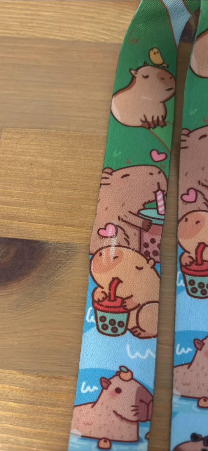 Cute Capybara Bubble Tea Lanyard - photo 3