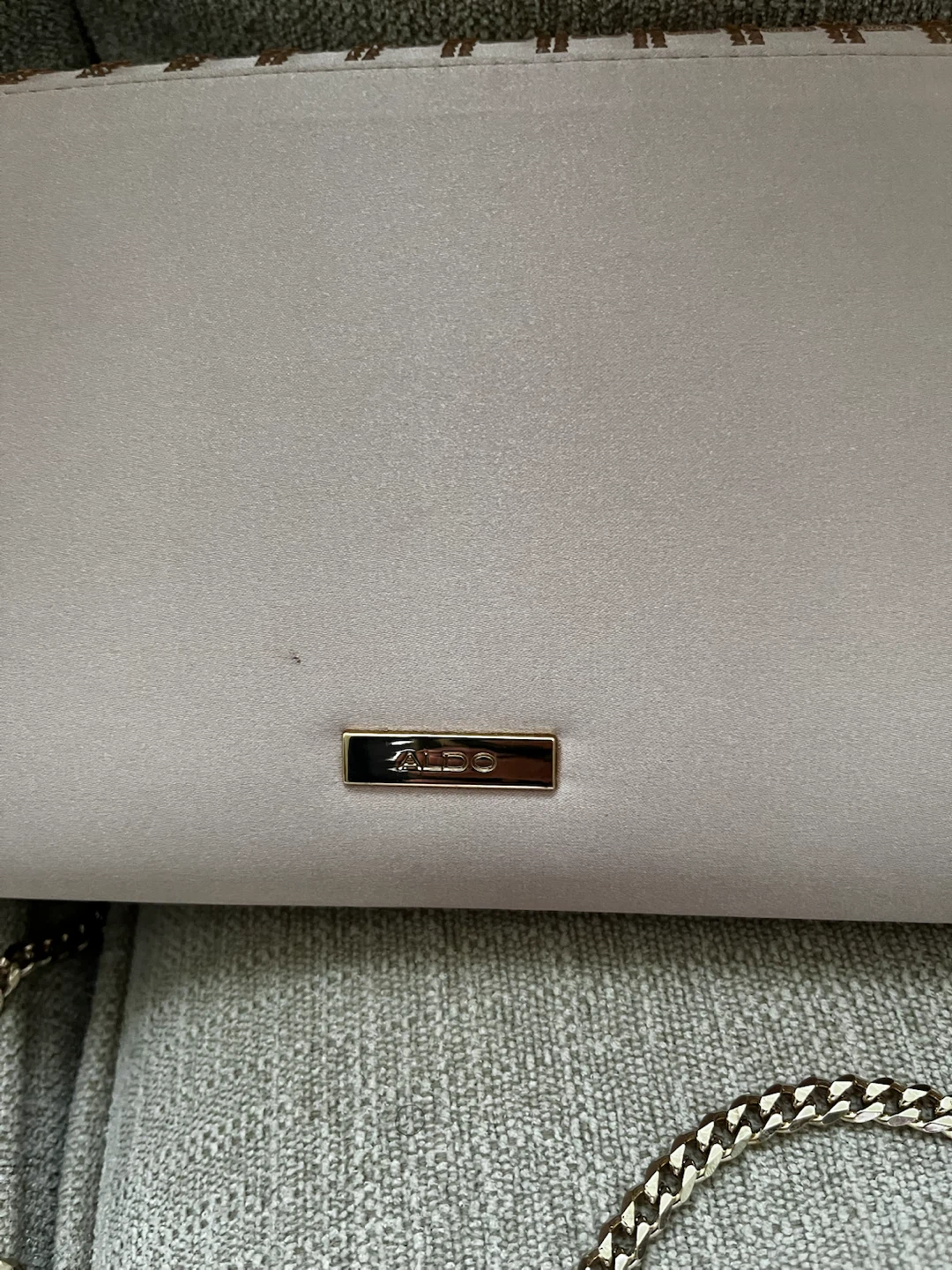 Aldo Envelope Clutch – Blush/Taupe with Studded Rhinestone Flap - photo 3