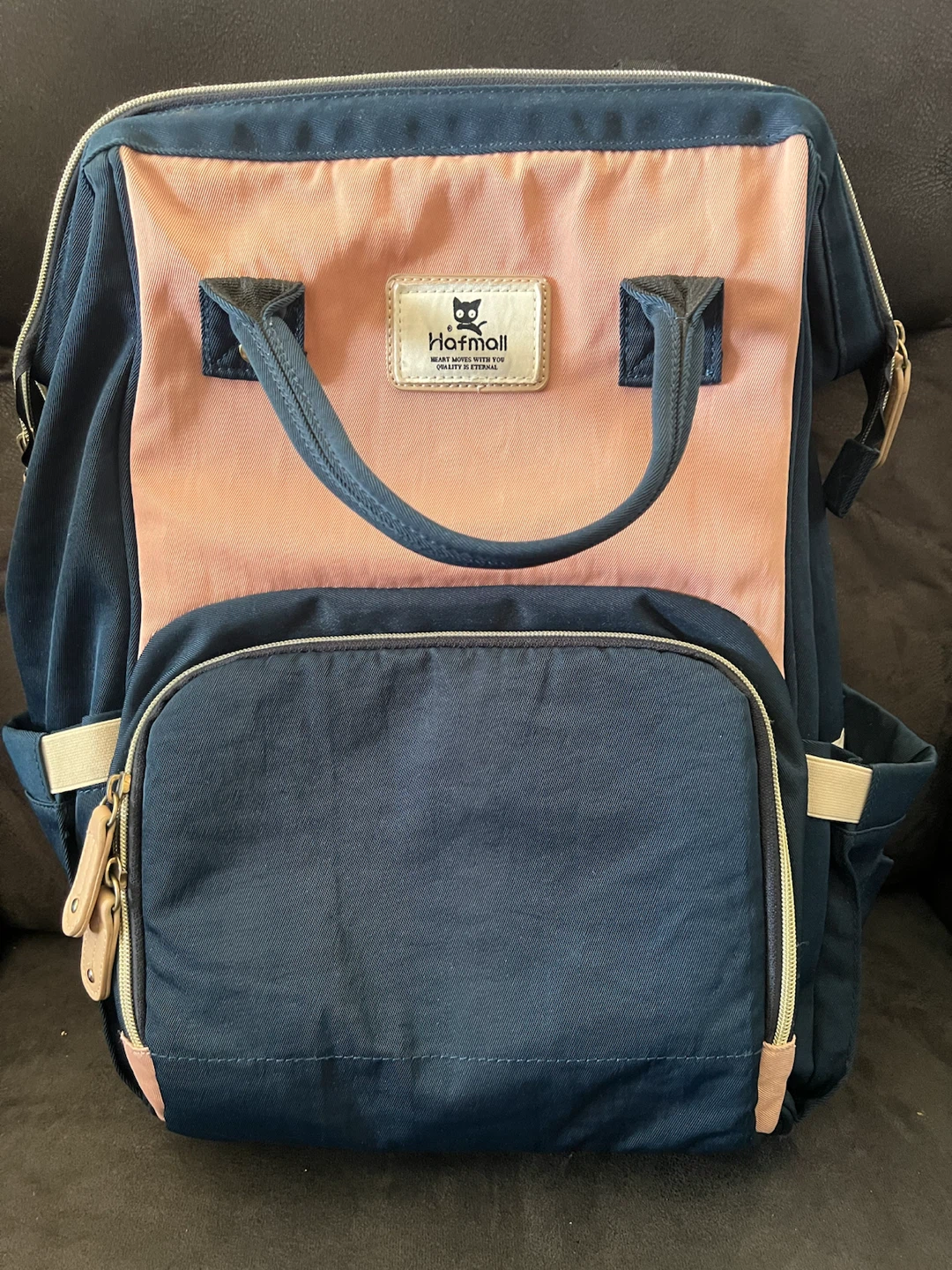 Hofmoll Diaper Bag Backpack - Navy/Pink
